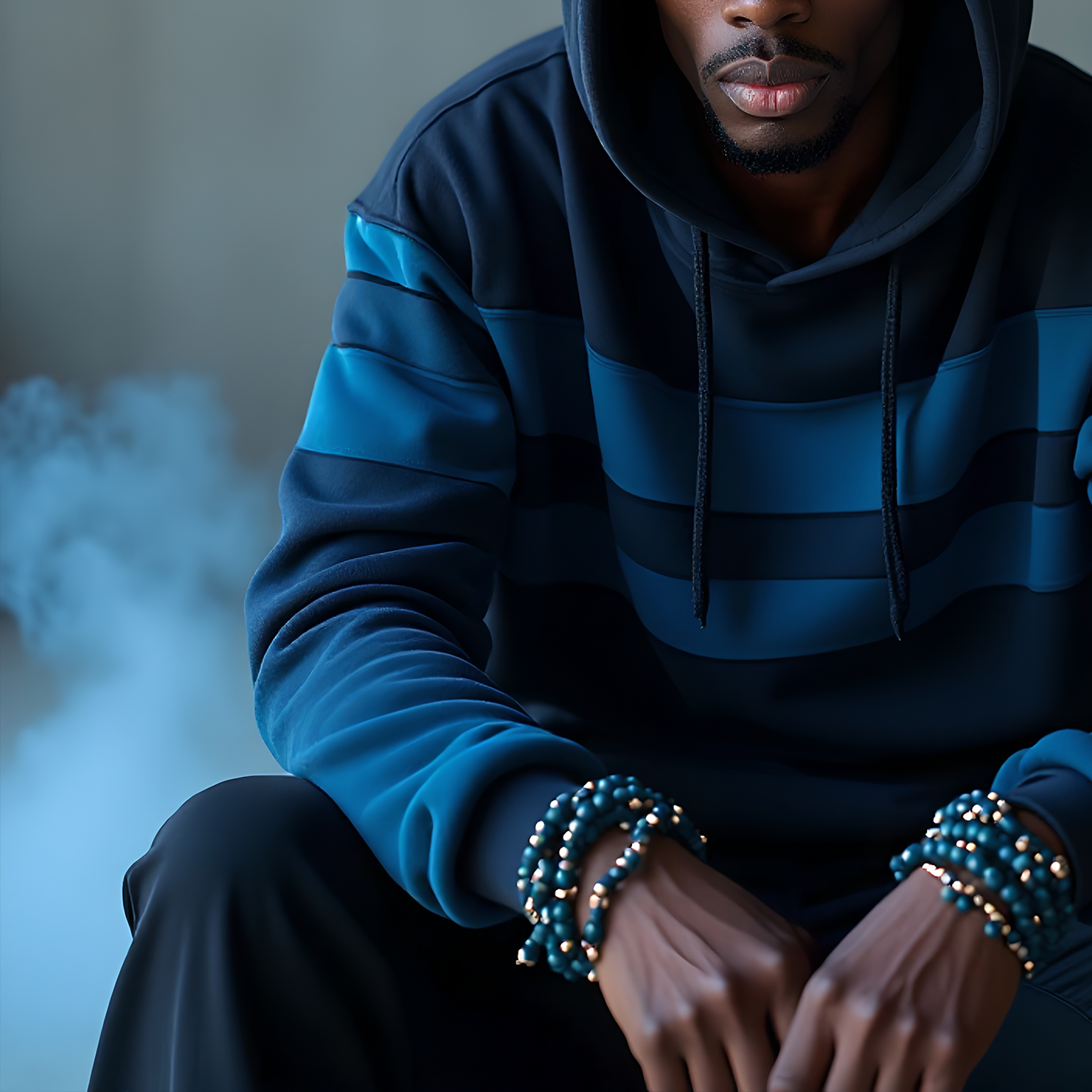 Blvnt Objekt Block Burner Heavyweight Garment-Dye Stripe Hoodie 13.5oz