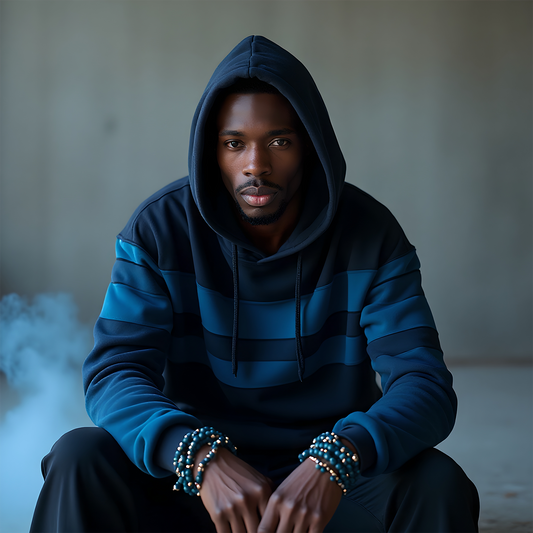 Blvnt Objekt Block Burner Heavyweight Garment-Dye Stripe Hoodie 13.5oz