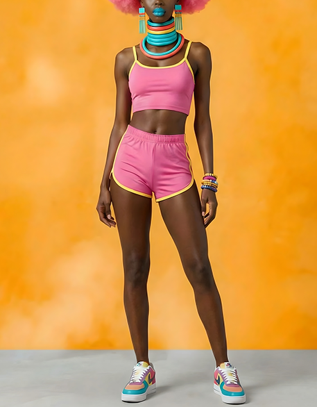 WOMENS RETRO DOLPHIN SHORT SET PREMIUM STRETCH COTTON