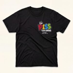 PISS PACKS black graphic tee front